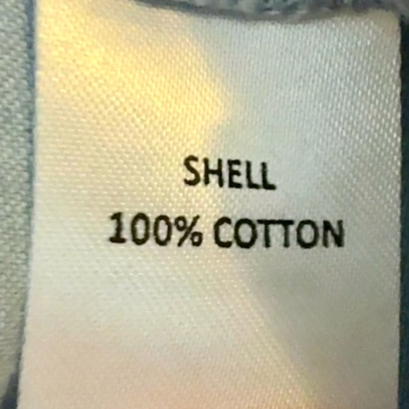 Sail to Sable Sz M Pintuck Chambray Blue Ruffle Sleeve Top - Picture 2 of 6